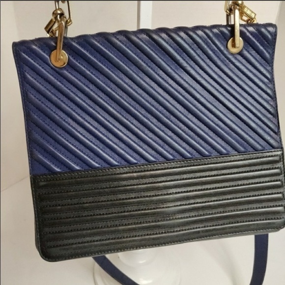 MaxMara Blue Black Crossbody Bag Purse - Picture 5 of 10